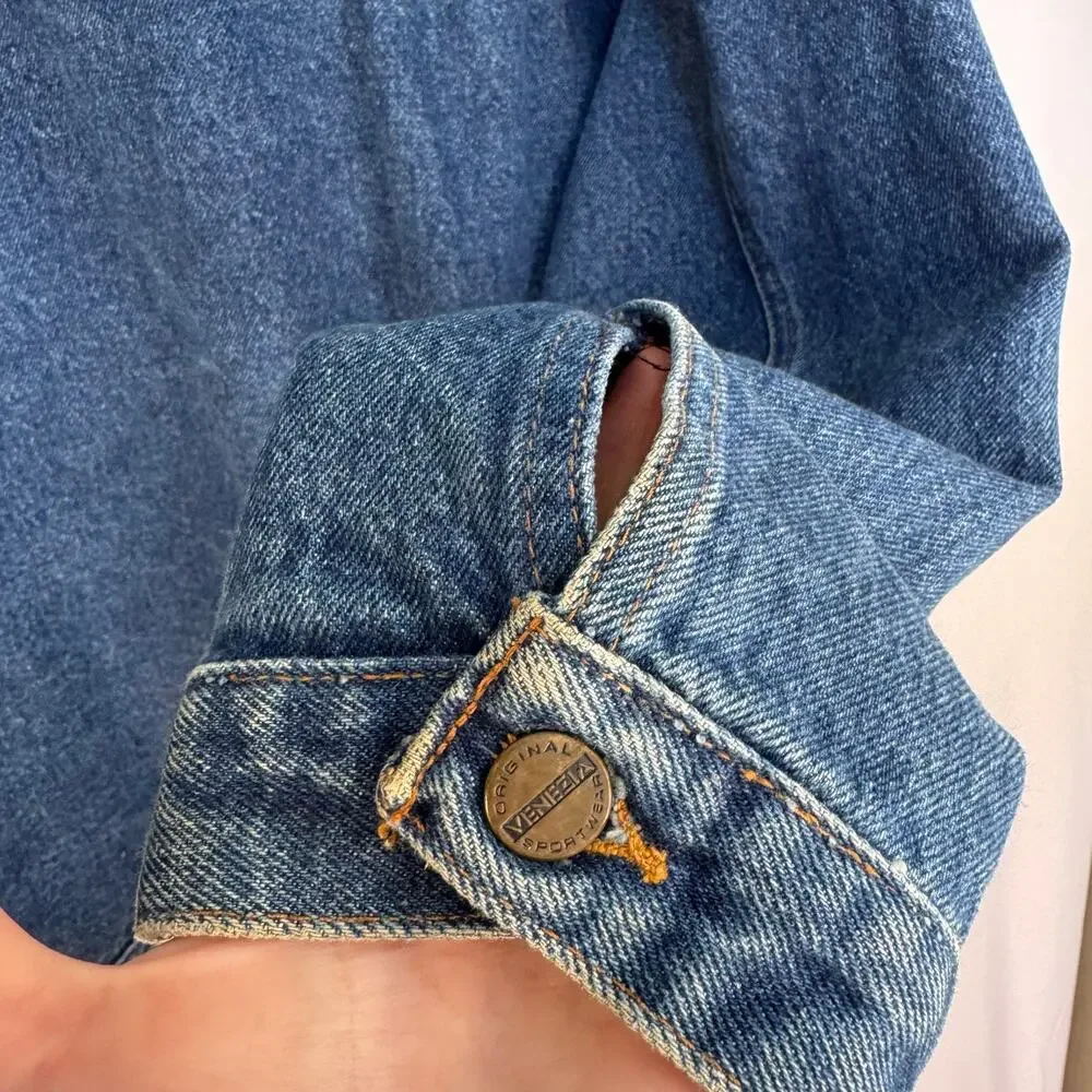 Vintage 90s Venezia Sportswear Denim Jacket Men’s 2XL 3XL Trucker Jean Coat Y2K